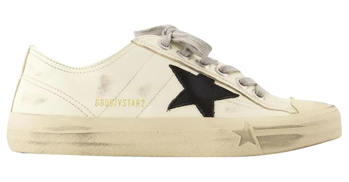 ZAPATILLAS VSTAR 2  GOLDEN GOOSE DELUXE BRAND  CUERO  BLANCO/NEGRO 