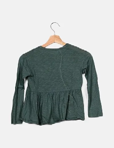Zara Blusa verde fluida