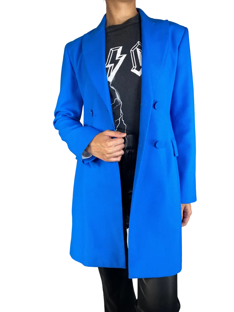 ZARA Chaqueta Larga Azul